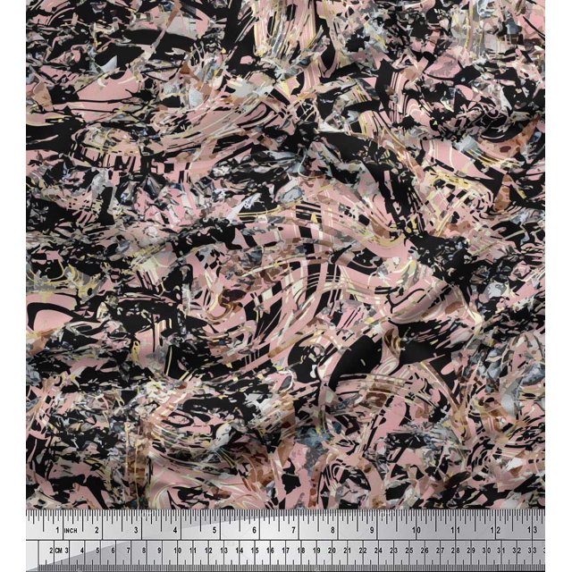 Soimoi Rayon Crepe Fabric Marble Stone Texture Fabric Prints By Yard 46 Inch Wide