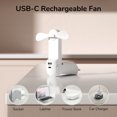 thumbnail image 4 of JISULIFE Handheld Mini Fan, 3 IN 1 Hand Fan, Portable USB Rechargeable Small Pocket Fan, Battery Operated Fan [14-21 Working Hours] with Power Bank, Flashlight Feature for Women,Travel,Outdoor, 4 of 7