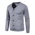 thumbnail image 1 of QIPOPIQ Cardigans Décontractés pour Hommes Coupe Ajustée Col en V Basique Conçus Manches Longues Boutonnés Liquidation, 1 of 7