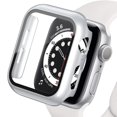 thumbnail image 1 of 2 pack Case Built in Tempered Glass Screen Protector Compatible with Apple Watch Series 44mm 40mm 45 mm 41mm , Matte PC Case Bumper Overall Protective Cover for iwatch series 6 5 4 7 SE 3 2 1, 1 of 6