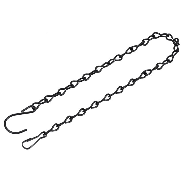 Unique Bargains 50cm Extension Lighting Chain S Hook Hanging Chains Black 8 Pack