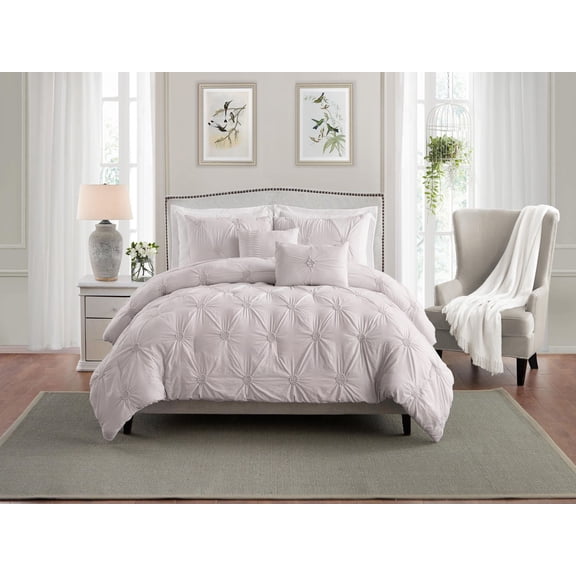 Floral Ruched Comforter Set