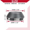 thumbnail image 4 of Unique Bargains Universal Car Wheel Center Hub Cap Rim Cover Hub Caps Snap-in Plastic 65mm 2.56" OD Gray, 4 of 6