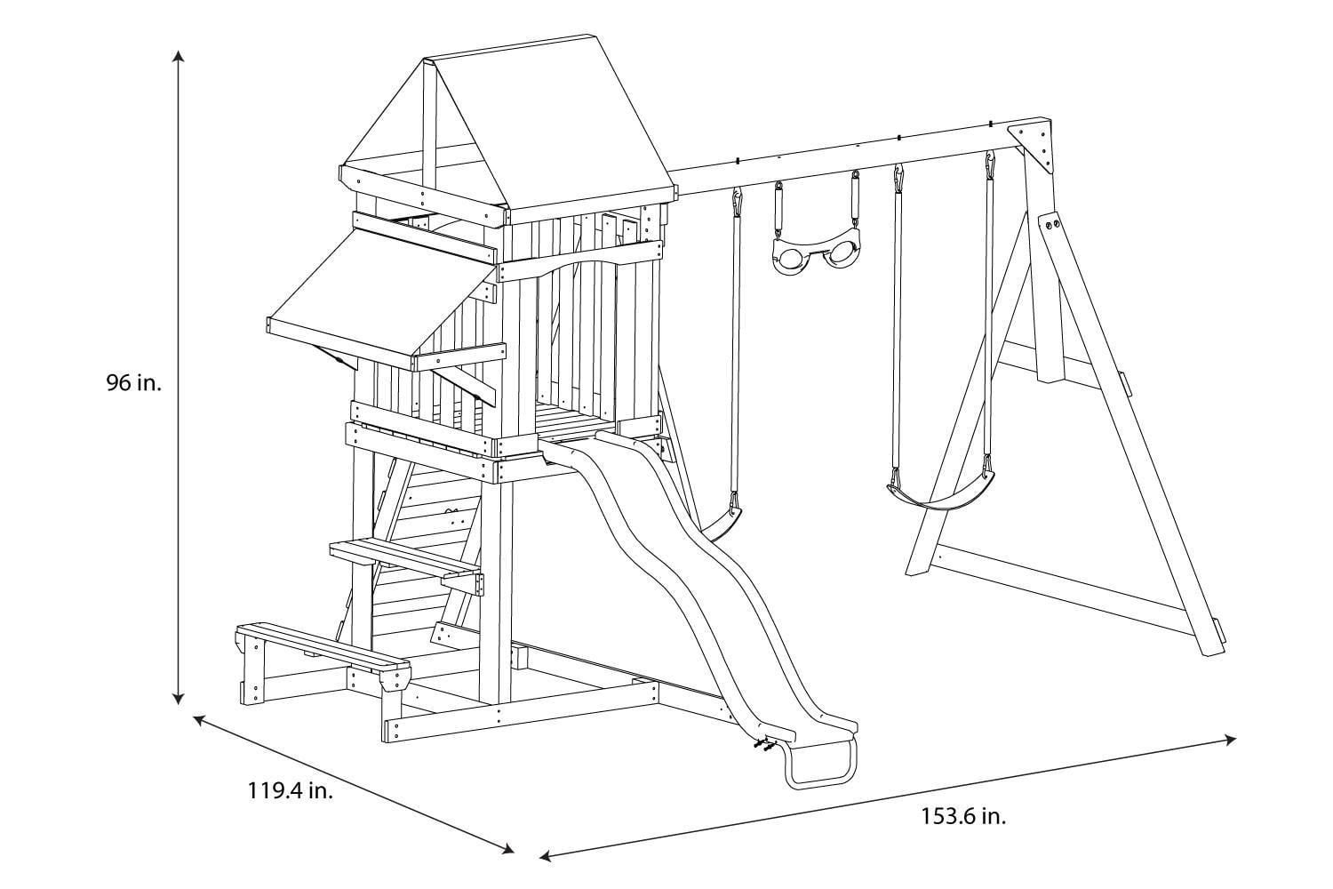 Sportspower Sunnyslope Wooden Swing Set, Kids outdoor play equipment