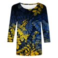 thumbnail image 5 of Xihbxyly Hauts pour Femmes Manches 3/4 T-shirt Imprimé de Mode pour Femmes Blouse à Manches 3/4 Col Rond Hauts Décontractés Articles en Liquidation, 5 of 5