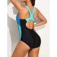 thumbnail image 4 of BeautyIn Women's One Piece Swimsuits Wide Shoulders Bathing Suit Color Blocked, 4 of 6