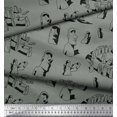 thumbnail image 2 of Soimoi Rayon Fabric Easter Island Statue Face Decor Fabric Printed Yard 42 Inch Wide, 2 of 3