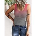thumbnail image 1 of Women Ribbed Knit Sleeveless Top, Button Front Basic Camisole Scoop Neck Casual Stretchy  for Daily Gradient Blue,Gradient Pink,Gradient Red,Gradient Purple,Pink Blue,Black White, 1 of 6