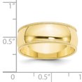 thumbnail image 4 of Bande Demi-Ronde en Or Jaune 10K 8mm Milgrain Taille 9.5, 4 of 4