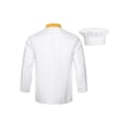thumbnail image 2 of Yhong Unisex Men Women Chef Work Uniform Long Sleeve Double-breasted Chef Jacket With Hat Yellow 4XL, 2 of 7