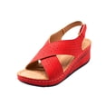 thumbnail image 2 of LSLJS Sandales Compensées pour Femmes, Chaussures d'Été pour Dames à Talon Compensé Rétro Ajourées Sandales Décontractées pour Femmes, 2 of 4