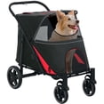 thumbnail image 1 of PawHut One-Click Foldable Pet Stroller With Shock Absorber, Black, 1 of 10
