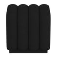 thumbnail image 2 of Contemporary Boucle Fabric Small Square Ottoman - Black, 2 of 8