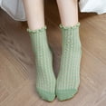 thumbnail image 4 of TINZ Bas de Soutien Tricotés à Blocs de Couleur pour Femmes, Mignons, à Volants, à Volants, à Rayures, Combinaison de Compression avec Ras-du-Cou, Grands Résille, Bas pour Femme, Bas pour Filles, Cuisse Haute, Bas Simples, 4 of 5
