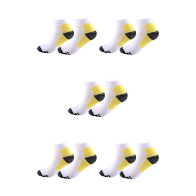 Wweixi 2piece Relieve Foot Fatigue Compression Socks For Greater Comfortable To Wear Ankles Socks yellow S/M 5Set