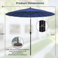 thumbnail image 3 of Costway Parasol de Marché Rond pour Patio de 9 Pi avec Inclinaison à Bouton-Poussoir, Manivelle, Dessus Ventilé Bleu Marine, 3 of 10