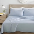 thumbnail image 2 of Kindlier 100% Organic Cotton Sheet Set – Deep Pocket Bedding Set Twin, Sky Blue, 2 of 5
