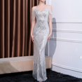 thumbnail image 1 of UPPADA Wedding Guest Dresses for Women One Shoulder Ruched Formal Evening Dress Wrap Ruffle Hem Dress Halter Bodycon Maxi Dress High Waist Party Prom Gown Cocktail Dress Clearance on sale, 1 of 5