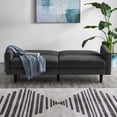 thumbnail image 2 of Mainstays Storage Futon with Underseat Storage, Charcoal Fabric, 2 of 16
