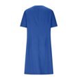 thumbnail image 4 of Bocqde Robe de Sarrau Femmes Infirmières Tenue de Travail Robes Manches Courtes Boutonnée Robe de Sarrau avec Poches, 4 of 5