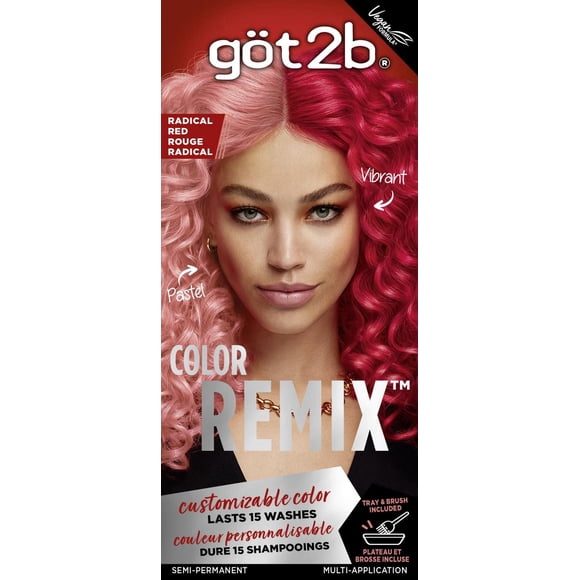 Got2b Color Remix, Coloration Capillaire Semi-Permanente Personnalisable, Rouge Radical 092
