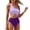 Purple, variant on Women's Mesh One Piece Swimwear - Push Up Padded Athletic Tank Swimsuit for Training & Vacation, Nylon Spandex