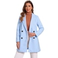 thumbnail image 1 of INSPIRE CHIC Manteau Trench Long à Revers Cranté à Double Boutonnage avec Ceinture pour Femme, 1 of 7