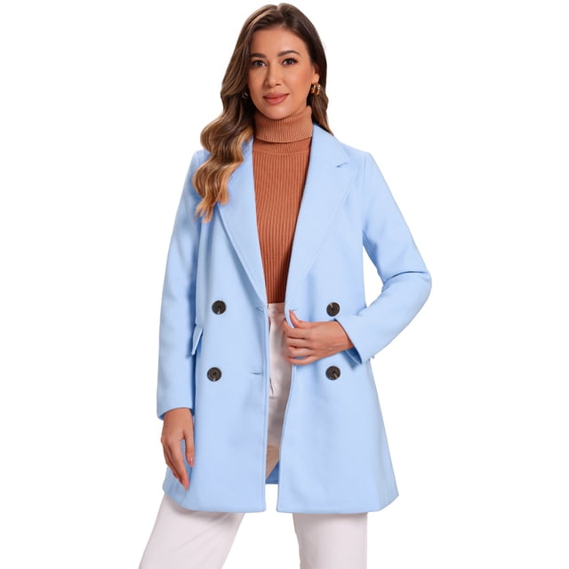 INSPIRE CHIC Manteau Trench Long à Revers Cranté à Double Boutonnage avec Ceinture pour Femme
