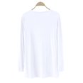 thumbnail image 4 of Breezora Ladies V Neck Modal Asymmetrical Long Sleeve Open Front Cardigan Sweater White, 4 of 4