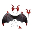 thumbnail image 3 of yingyy Halloween Devil Costume Set with Horns Pretend Party Props Carnival Play for Red Universal, 3 of 6