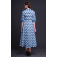 thumbnail image 3 of Bimba Robe à Manches Retroussables Imprimée Ikat pour Femmes, Col Mandarin, Chemise Boutonnée - XX-Grand, 3 of 5