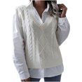 thumbnail image 1 of Gilet Tricoté Décontracté à Col en V pour Femmes, 1 of 2