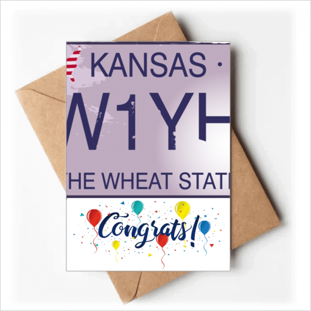 USA American Car Licence Illustration Pattern Wedding Cards Congratulations Greeting Envelopes