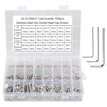 Precision Hardware Kit, Stainless Steel Metric Bolts With Hex Socket Head Cap, Anti-Rust And Corrosion Resistant Screws And Nuts Assortment For Home Projects, Perfect Combination