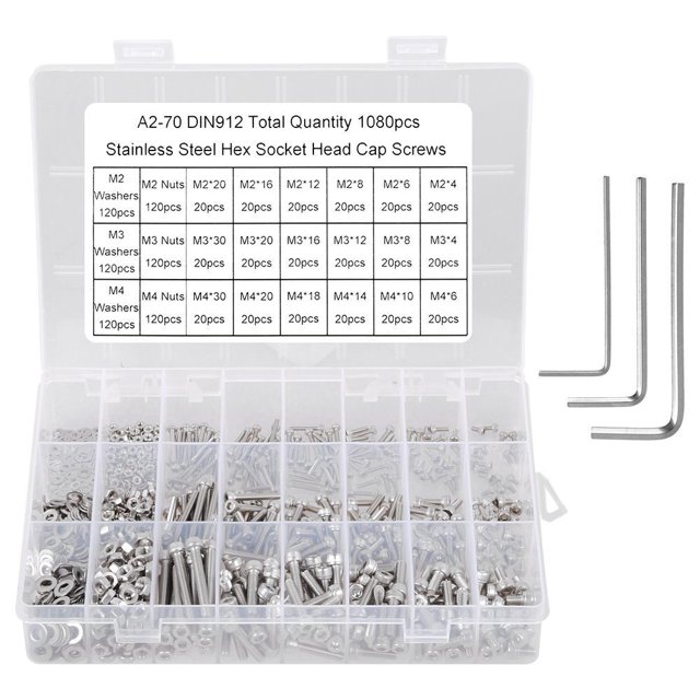 Precision Hardware Kit, Stainless Steel Metric Bolts With Hex Socket Head Cap, Anti-Rust And Corrosion Resistant Screws And Nuts Assortment For Home Projects, Perfect Combination