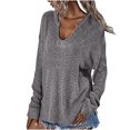 thumbnail image 2 of EGNMCR Cardigans pour Femmes, Chandails pour Femmes Mode Décontractée Col en V Manches Longues Tricoté Hauts Chandail Femmes, 2 of 8