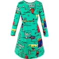 thumbnail image 1 of Robe Fille Dessin Animé Mains Cœur Chien Imprimée Décontractée 4 Ans, 1 of 5