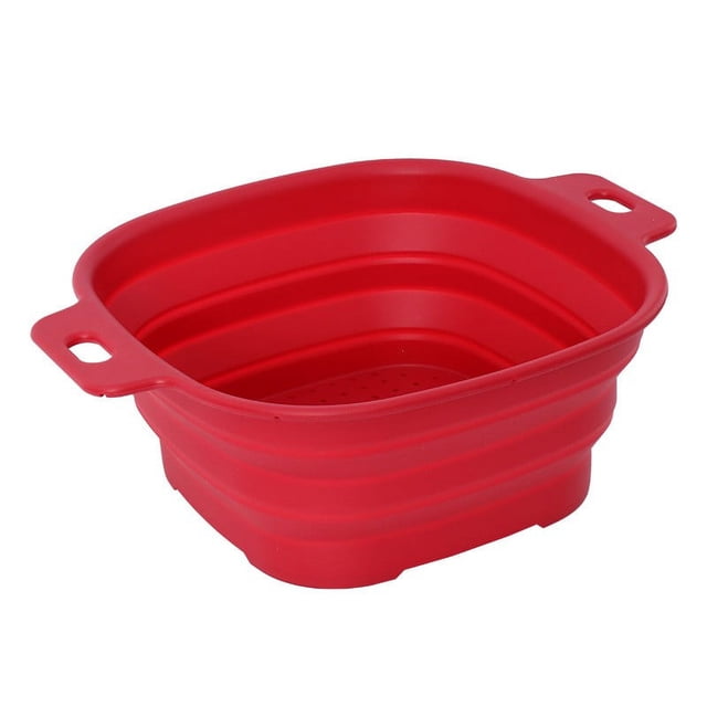 Kitchen Sink Drain Basket Folding Silicone Fruit And Vegetable Draining Basket With Expandable Design For Efficient Water Filtration