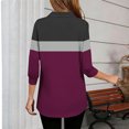 thumbnail image 5 of FRSASU Womens Tops 3/4 Sleeve V Neck Shirts Color Block Casual Business Basic Tees Summer Tops Purple S(S), 5 of 5