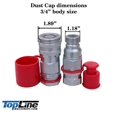 thumbnail image 3 of 3/4 Size Flat Face Hydraulic Quick Coupler Rubber Caps Plug Set - Fits Bobcat Size Couplers (1) set, 3 of 5