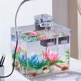 thumbnail image 2 of 1L Aquarium Starter Kits Transparent PS Fish Tank with 3W Light Rectangular Aquarium Tank for Betta Fish, 2 of 19