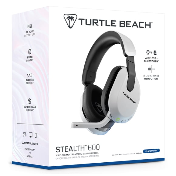 Turtle Beach® Stealth™ 600 – White for PS5™, PS4™, PC, & Bluetooth® Equipped Mobile Devices