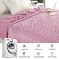 thumbnail image 4 of Fleece Throw Blanket - Breathable Fuzzy Polyester, Sofa Couch Bed Decor, All Seasons Use, Machine Washable, Purple, JKODE, 4 of 8
