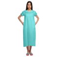 thumbnail image 3 of Moomaya Robe de Nuit en Coton Unie pour Femmes à Manches Courtes, 3 of 6