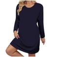thumbnail image 2 of Ixbnca Robe pour Femme Grande Taille Col Rond Manches Courtes Robes T-Shirt Décontractées Amples Été Robe Courte, 2 of 7