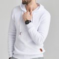 thumbnail image 2 of CEHVOM Chandail à Capuchon pour Hommes à Manches Longues, Uni, Tricoté, Chandail à Capuchon, Chandail, Soldes, 2 of 6