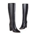thumbnail image 4 of Awdenio Bottes de Mode Grande Taille pour Femmes Automne Longues Talons Hauts Bottes Pointues Bottes de Chevalier, 4 of 8