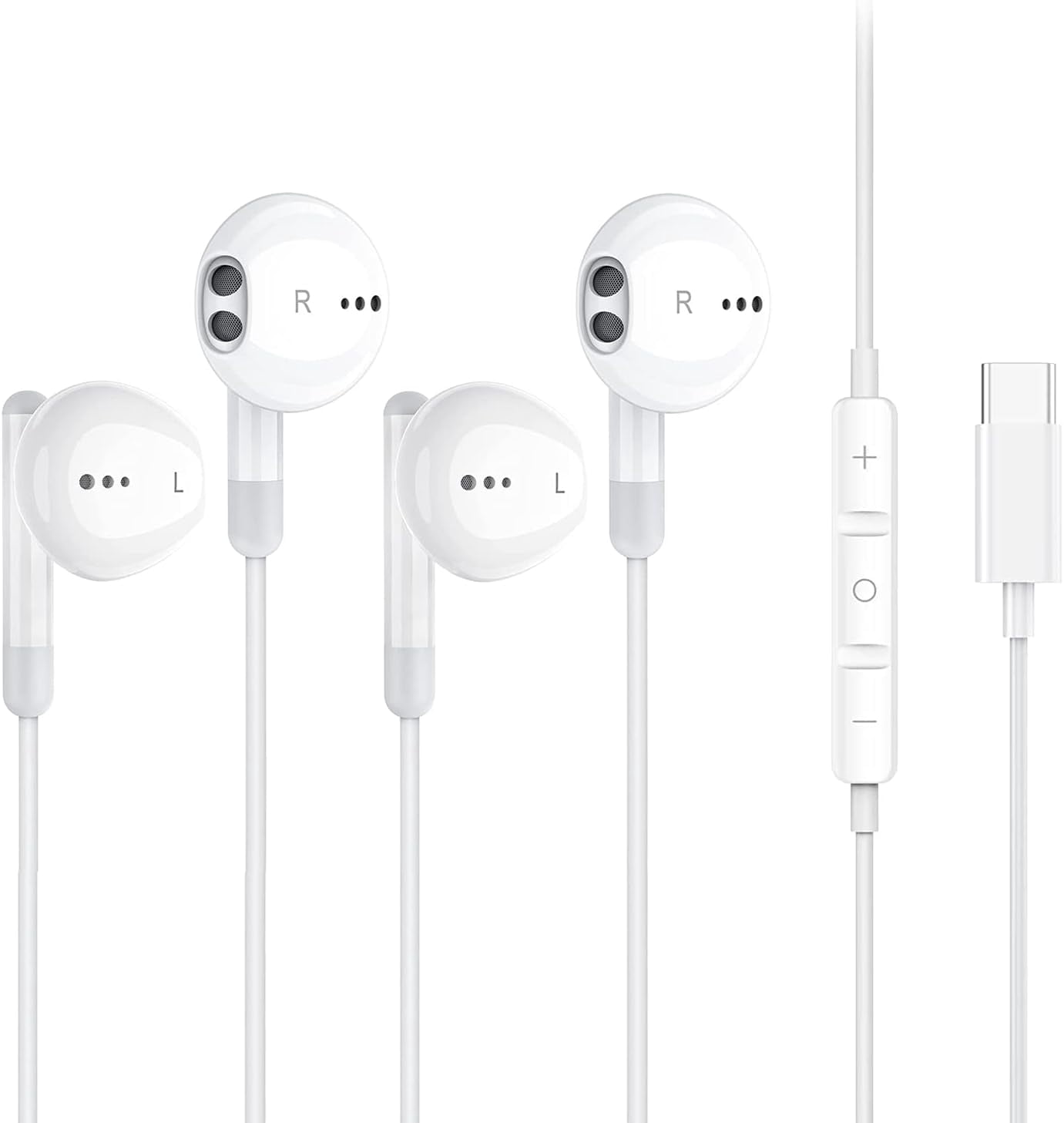GHSDFBB 2 Pack USB C Headphones, Type C Earphones for Samsung S21 S22 Ultra 5G USB C Earbuds HiFi Stereo Digital DAC Earphone Mic Wired Headphone for Android Smartphone Galaxy S20 FE Note 20