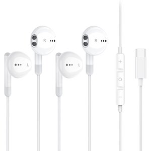GHSDFBB paquet de 2 USB Casques C, écouteurs Type C pour Samsung S21 S22 Ultra 5G USB C Ecouteurs HiFi Stéréo numérique DAC Écouteur Mic Casque filaire pour Android Smartphone Galaxy S20 FE Remarque 20