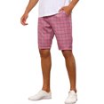 thumbnail image 4 of INSPIRE CHIC Men's Shorts Plaid Pattern Straight Fit Comfort Flat Front Checked Shorts 38 Pink, 4 of 6